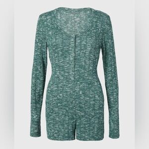 Green Long Sleeve Romper